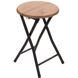 Set mesa plegable con 4 taburetes negro y natural