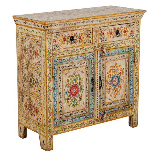 Mesa entrada amarillo, azul y verde