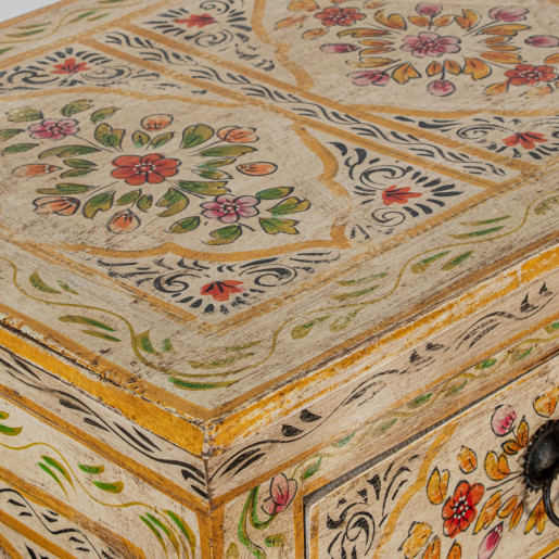 Mesa entrada amarillo, azul y verde