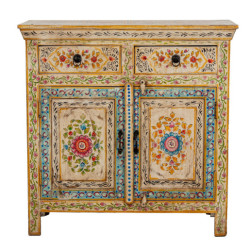 Mesa entrada amarillo, azul y verde