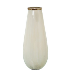 Jarron beige y dorado