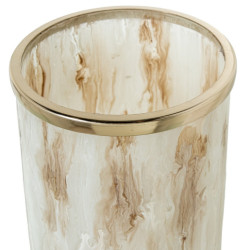 Jarron jaspeado blanco y marron