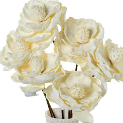 Set 6 flores artificiales blanco