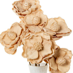 Set 6 flores artificiales beige