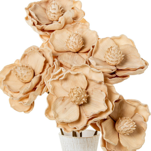 Set 6 flores artificiales beige