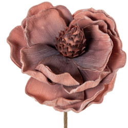 Set 6 flores artificiales coral