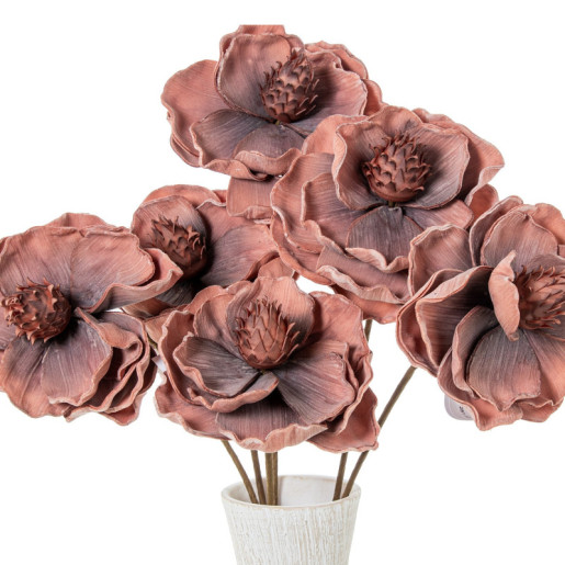 Set 6 flores artificiales coral