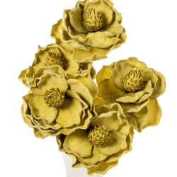 Set 6 flores artificiales amarillo