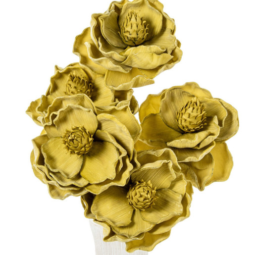 Set 6 flores artificiales amarillo