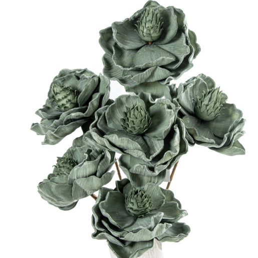 Set 6 flores artificiales verde