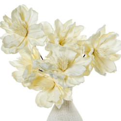 Set 6 flores artificiales blanco