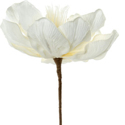 Set 6 flores artificiales blanco