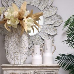 Set 6 flores artificiales blanco