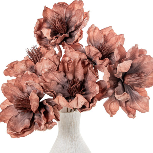 Set 6 flores artificiales coral