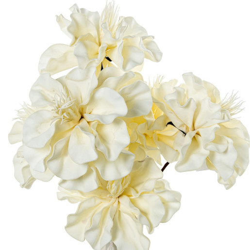 Set 6 flores artificiales blanco