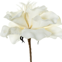 Set 6 flores artificiales blanco