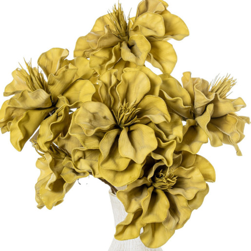 Set 6 flores artificiales amarillo