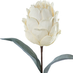 Set 6 flores artificiales blanco