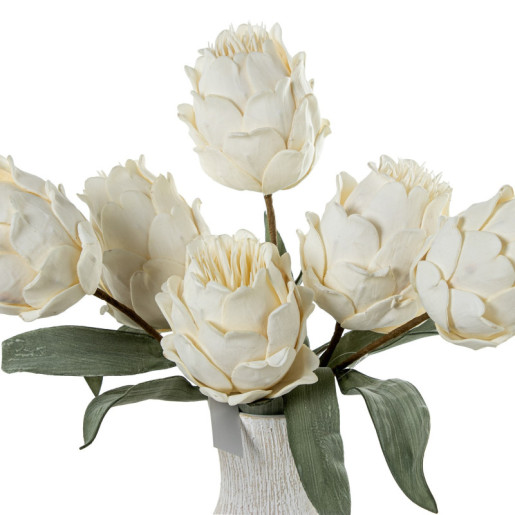 Set 6 flores artificiales blanco