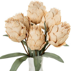 Set 6 flores artificiales beigeo