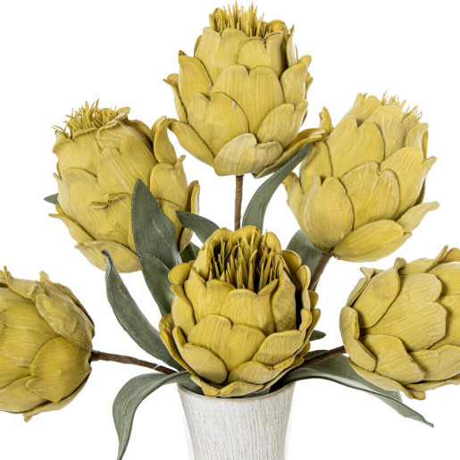 Set 6 flores artificiales amarillo