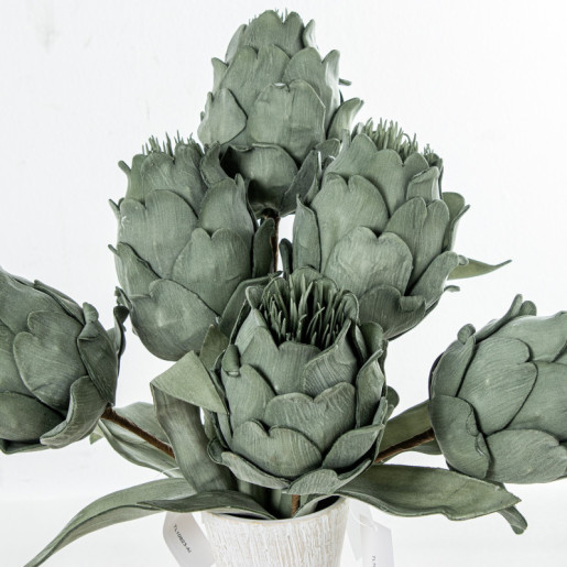 Set 6 flores artificiales verde
