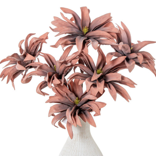 Set 6 flores artificiales coral