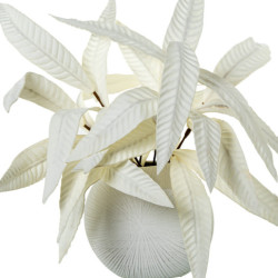Set 6 ramas hojas artificiales blanco