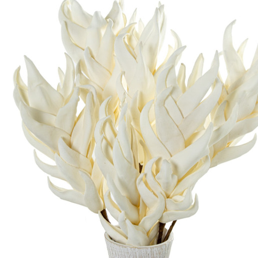 Set 6 ramas hojas artificiales blanco
