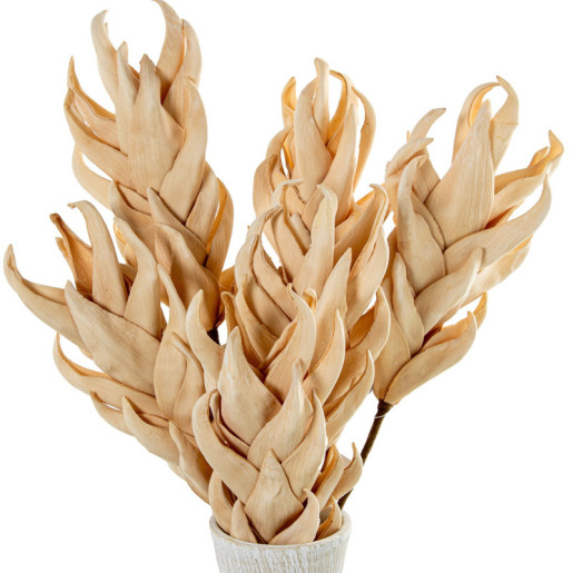 Set 6 ramas hojas artificiales beige