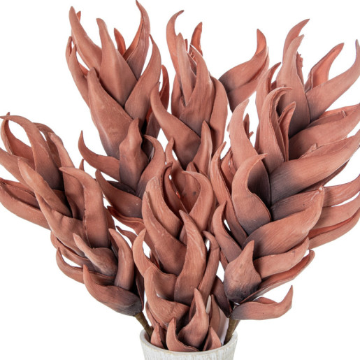 Set 6 ramas hojas artificiales coral