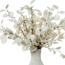 Set 6 ramas hojas artificiales blanco