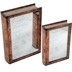 Set 2 cajas libro natural y blanco