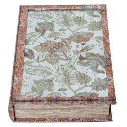 Set 2 cajas libro natural, blanco y verde