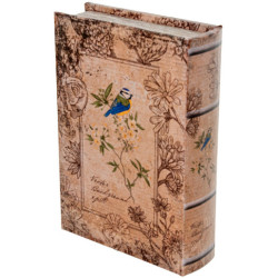 Set 2 cajas libro natural y floreado
