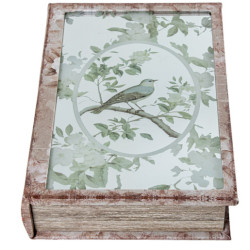 Set 2 cajas libro natural y verde