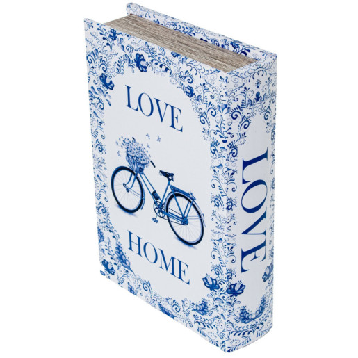 Set 2 cajas libro azul y blanco