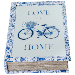 Set 2 cajas libro azul y blanco
