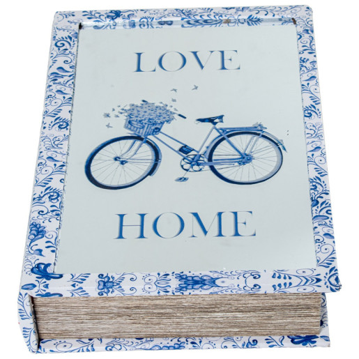 Set 2 cajas libro azul y blanco