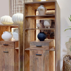 Mueble entrada natural y negro