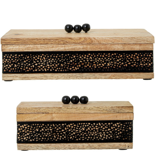 Set 2 cajas natural y negro