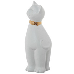 Figura gato blanco y dorado