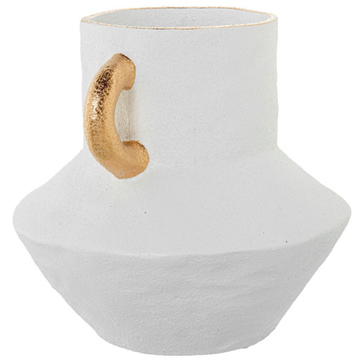 Jarron blanco y dorado