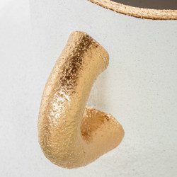 Jarron blanco y dorado