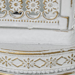 Set 2 faroles blanco y dorado