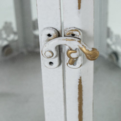 Set 2 faroles blanco y dorado