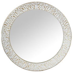 Espejo pared dorado y blanco
