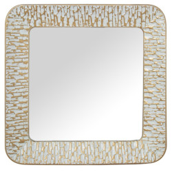 Espejo pared dorado y blanco