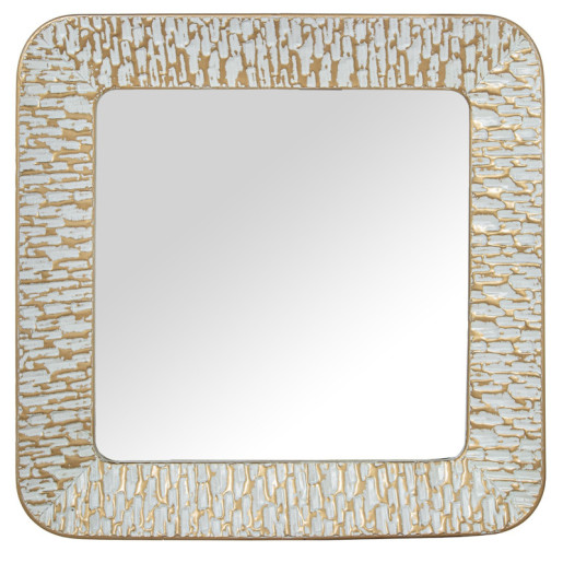 Espejo pared dorado y blanco