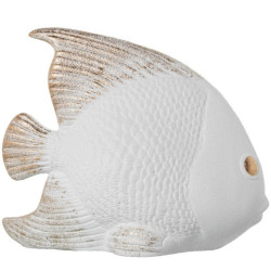Figura pez blanco arena y dorado